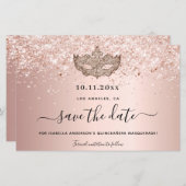 Budget Quinceanera masquerade rose gold carte de r (Devant / Derrière)