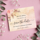 Budget Quinceanera pampas blush bewaar datum