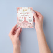 Budget Quinceañera QR Code Blush Roze Bloemen Flyer (Hand)