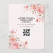Budget Quinceañera QR Code Blush Roze Bloemen Flyer (Achterkant)