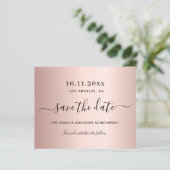 Budget Quinceanera roze goud save the date (Staand voorkant)