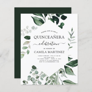 Budget Quinceanera Spring Botanical Greenery