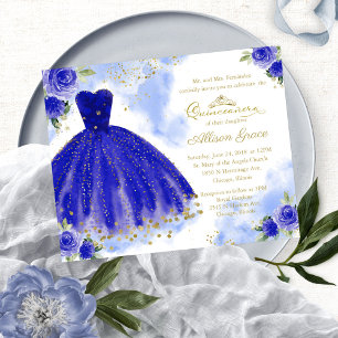Budget Quinceañera Uitnodiging Tweetalig Koninklij