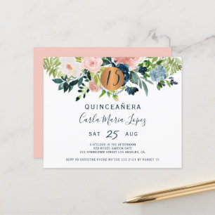 Budget Quinceañera verjaardagsfeest uitnodiging