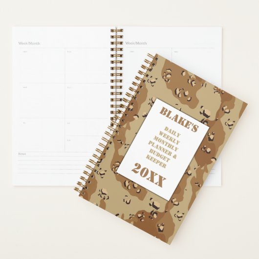 Budget quotidien camouflage Choco Chip Désert (Devant avec enveloppe)
