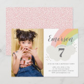 Budget Rainbow Birthday Party Kaart (Voorkant / Achterkant)