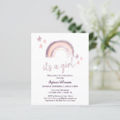 Budget Rainbow Boho Het is een meisje Baby shower (Staand voorkant)