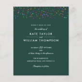 Budget Rainbow Confetti Emerald Wedding Invite (Voorkant)