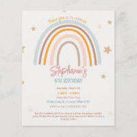 Budget Rainbow Fiver Party Uitnodiging voor verjaa
