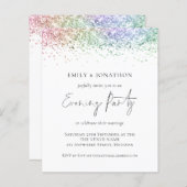 BUDGET Rainbow Glitter Evening Invite (Voorkant / Achterkant)