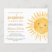 Budget Ray of Sunshine Baby shower Invitation (Voorkant)