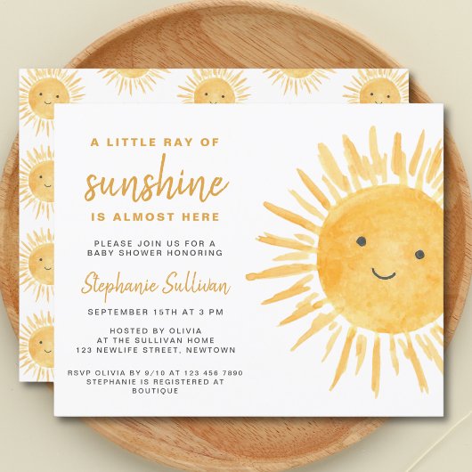 Budget Ray of Sunshine Baby shower Invitation