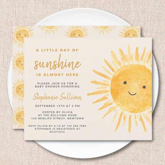Budget Ray van Sunshine Boho Baby shower Invitatio