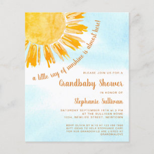 Budget Ray van Sunshine Grandbaby Shower Invitatio