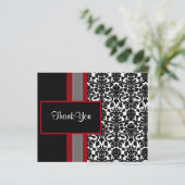 Budget Red Black Damask Weddenschap Hartelijk dank (Staand voorkant)