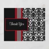 Budget Red Black Damask Weddenschap Hartelijk dank (Voorkant)