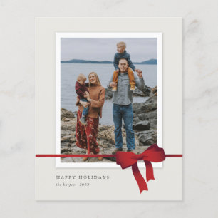 Budget Red Bow Foto kerstfeestdag Kaart