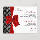 Budget Red Damask Wedding Menu (Voorkant)
