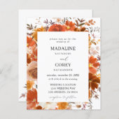 Budget Red en Oranje Herfst Floral Wedding B (Voorkant / Achterkant)