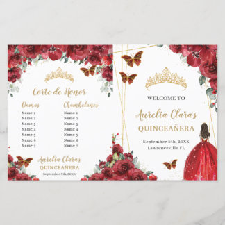 Budget Red Floral Quinceañera Commandes Programme