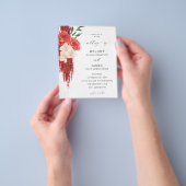 Budget Red Floral Wedding Flyer (Hand)