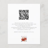 Budget Red Florals QR Code Weduwen Uitnodiging (Achterkant)