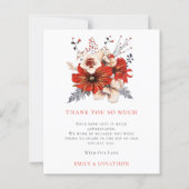 BUDGET Red Florals Quote Weddenschap 3 Foto Bedank (Voorkant)