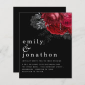 Budget Red Florals Silver Black Wedding (Voorkant / Achterkant)