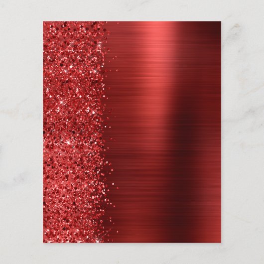 Budget Red Glam Glitter Script Wedding Menu (Dos)