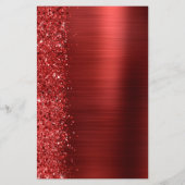 Budget Red Glam Glitter Wedding Invitation (Achterkant)