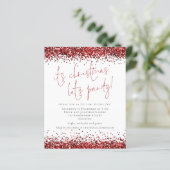 Budget Red Glitter De Kerstpartij nodigt uit (Staand voorkant)