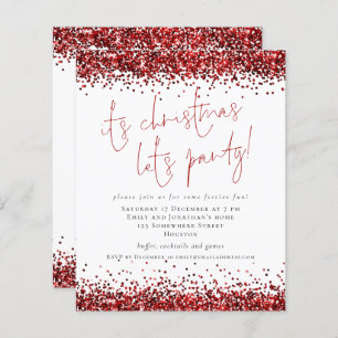 Budget Red Glitter De Kerstpartij nodigt uit
