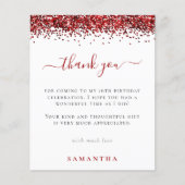 Budget Red Glitter Foto Sweet 16 Hartelijk dank (Voorkant)