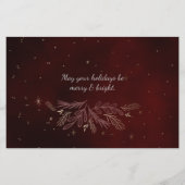 Budget Red Gold Botanical Photo Holiday Card (Achterkant)
