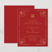 Budget Red & Gold Double Happiness Chinese bruilof (Voorkant / Achterkant)