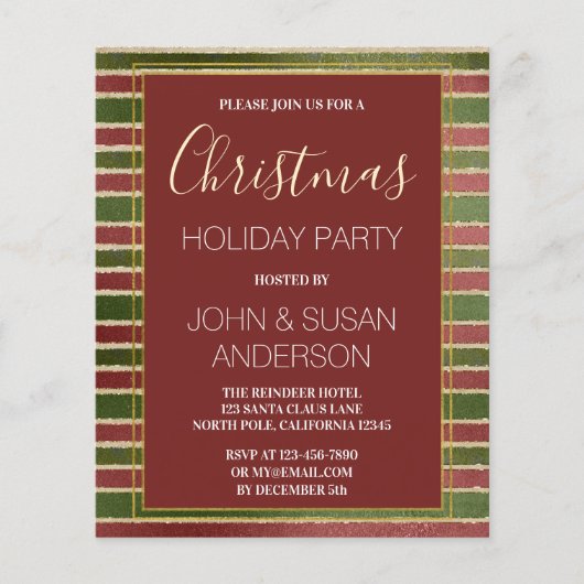 Budget Red Green Gold Foil kerstparty (Voorkant)