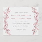 Budget Red Hand-getekende Botanische Wreath Weddin (Voorkant)