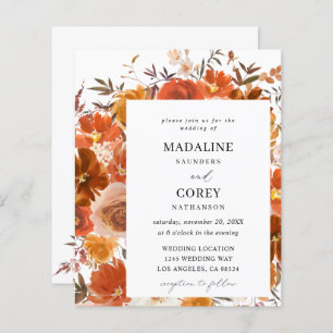 Budget Red & Oranje Herfst Floral Wedding