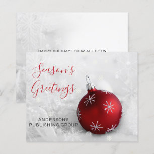 Budget Red Ornament Company Holiday Card
