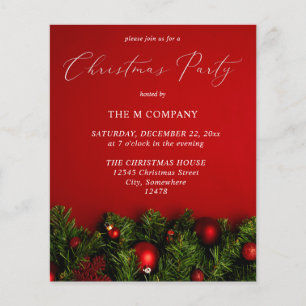 Budget Red Ornament-kerstfeest Flyer