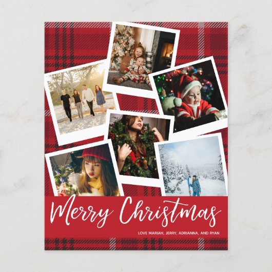 Budget Red Pset Direct Multi Photo Kerstmis Flyer (Voorkant)