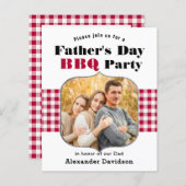 BUDGET Red Pset Photo Vaderdag BBQ Uitnodiging (Voorkant / Achterkant)