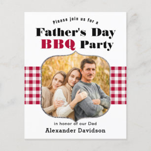 BUDGET Red Pset Photo Vaderdag BBQ Uitnodiging