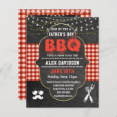 BUDGET Red Pset Vaderdag BBQ Party nodigt u uit (Voorkant / Achterkant)