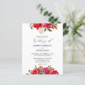 Budget Red Rose & Pink Floral 3 Wedding (Staand voorkant)