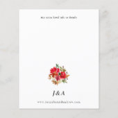 Budget Red Rose & Pink Floral 3 Wedding (Achterkant)