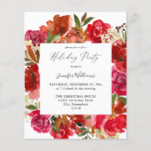 Budget Red Rose & Pink Floral Holiday Party (Voorkant)