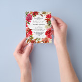 Budget Red Rose & White Floral 2 Wedding Flyer (Hand)