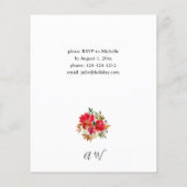 Budget Red Rose & White Floral kerstdiner Flyer (Achterkant)