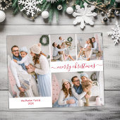 Budget Red Script 5 Photo Collage Cartes de Noël